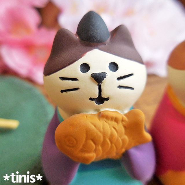 DECOLE デコレ コンコンブル 猫のおひなさま 和菓子 ペア 縁起置物