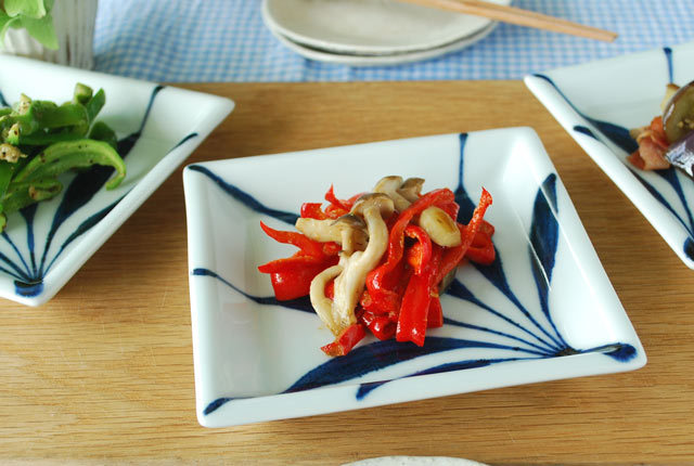 砥部焼の和食器 雲石窯の角皿 【砥部工房 からくさ】