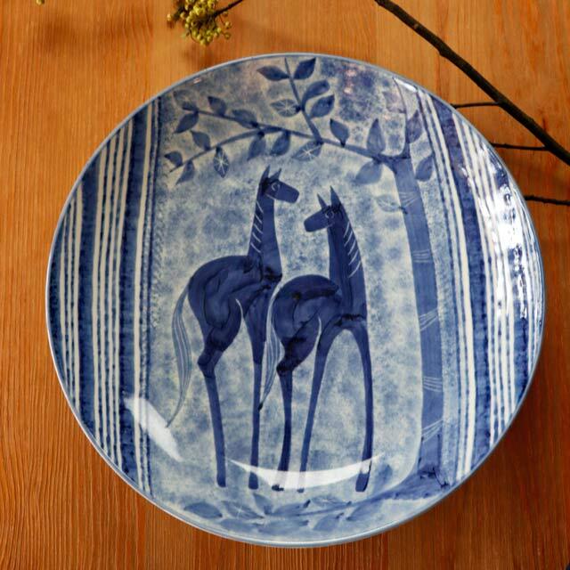 砥部焼の和食器 梅山窯の大皿 【砥部工房 からくさ】