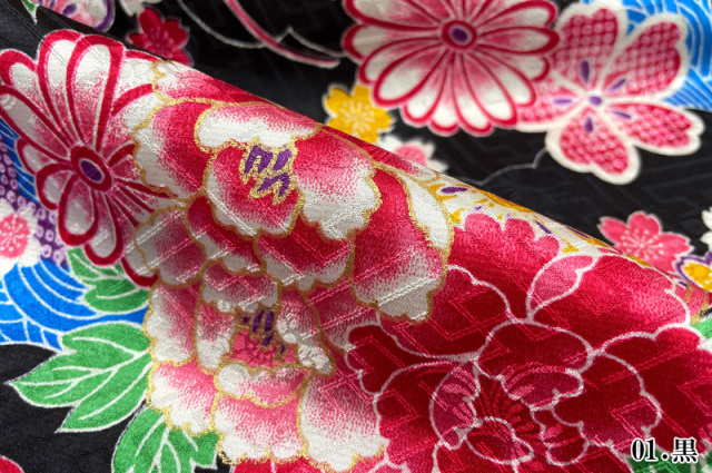 金彩友禅販売 花筏文 (全2色)柄の和柄生地通販なら都香庵