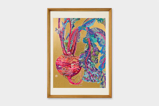 Yuko Kurihara 「紅い蕪」 A3 アートポスター CWプリント 〔アート