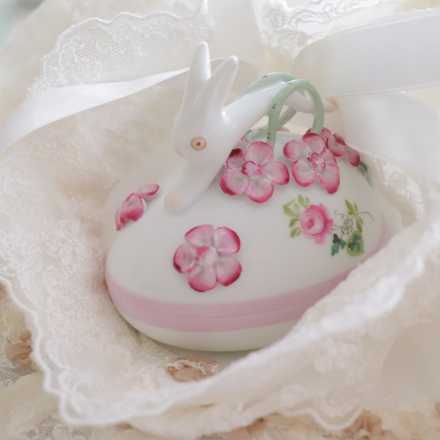 ☆御会員様専用☆再入荷☆Herend VRH-X4 ウィーンの薔薇ピンク ウサギ