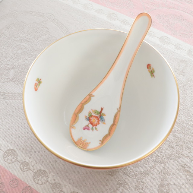 Herend ヘレンド ヴィクトリアアニバーサリー ボウル＆レンゲセット