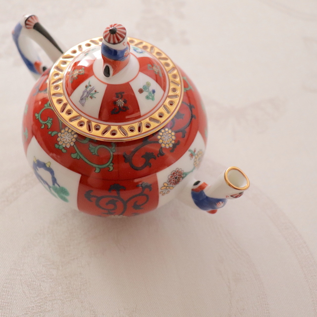 ☆NEW☆ Herend ヘレンド 西安の赤 ゲデレ マンダリン ティーポット