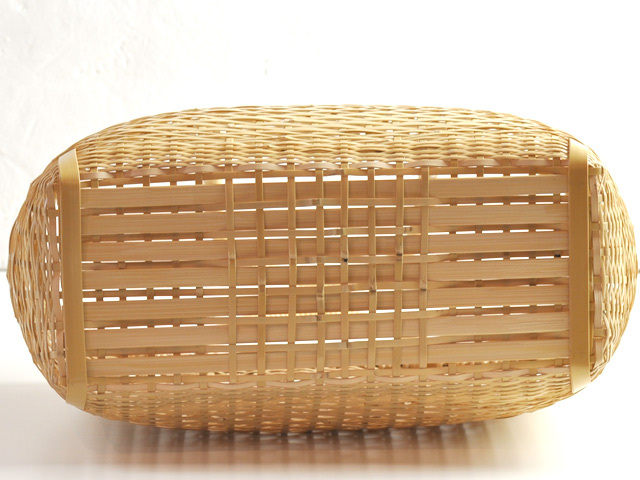 買い物かご 大－白/竹かご/かごバッグ/バスケットかご/国産/日本製 竹
