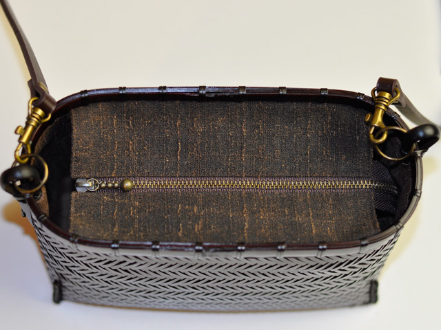 網代編みバッグ ポシェット/cross body bag/ショルダーバッグ/竹かご