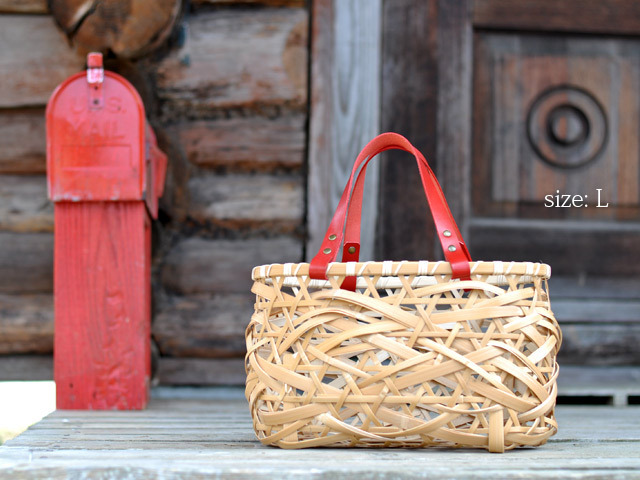 やたら編み 竹かごバッグ/かごバッグ/竹バッグ/乱れ編み/ハンドバッグ