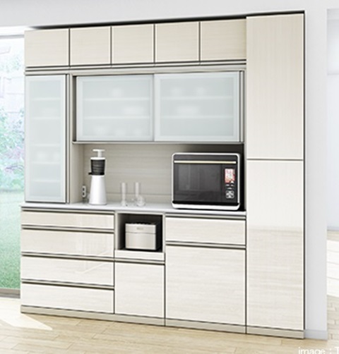 綾野製作所 【アヤノ】 食器棚 【TH/TK】 ステラ (STELLA) 220cm幅 9点