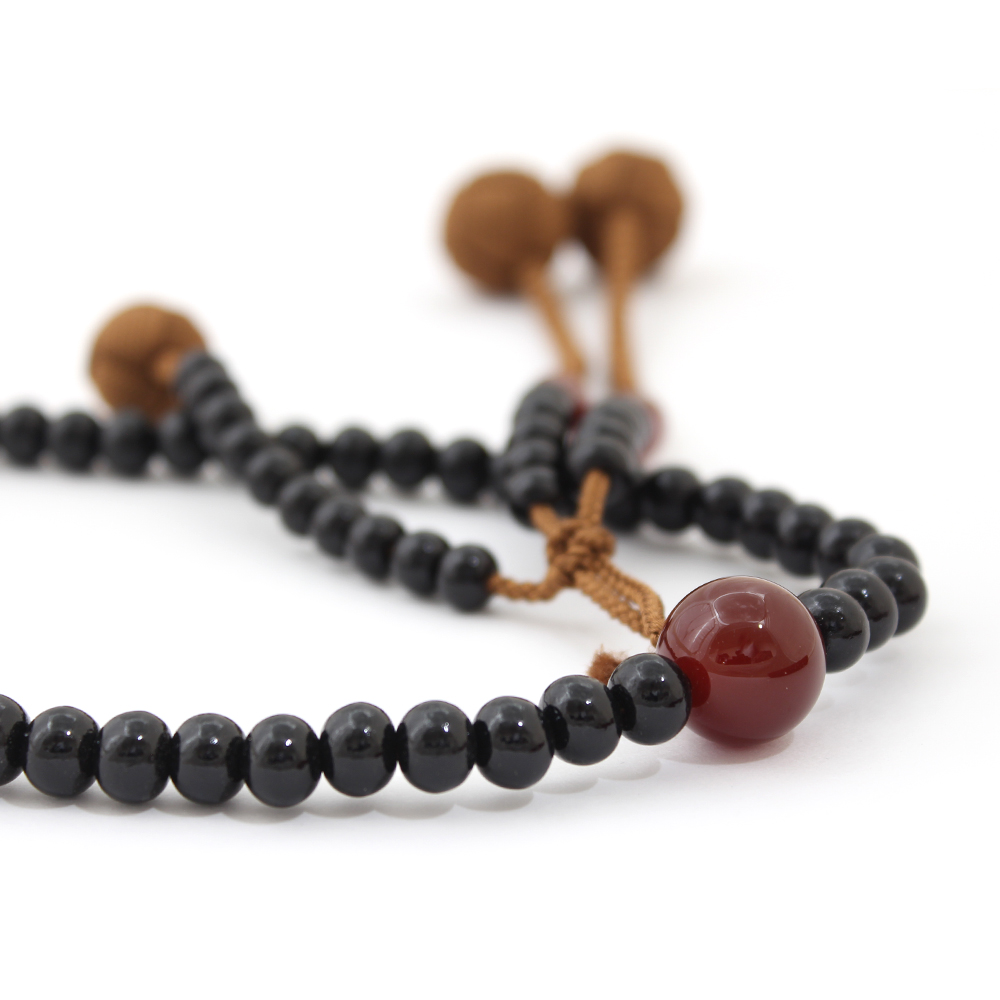 男性用念珠 塗り黒檀と瑪瑙｜創価学会仏壇・仏具 田中仏壇店