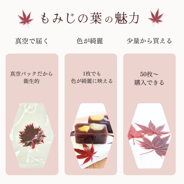 料理を彩るもみじの葉