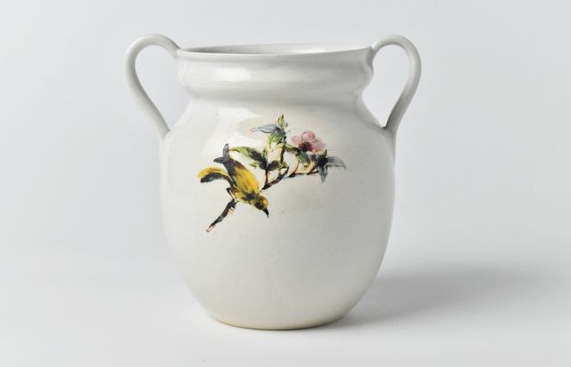 松本郁美 14B 貫入灰釉建水（花鳥） ｜ 暮らしのうつわ花田 和食器 通販