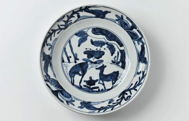 北野敏一（犀ノ音窯） 樹下双鹿図大皿 ｜ 暮らしのうつわ花田 和食器 通販