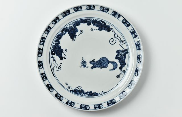 北野敏一（犀ノ音窯） 花鳥文四方切大皿 ｜ 暮らしのうつわ花田 和食器