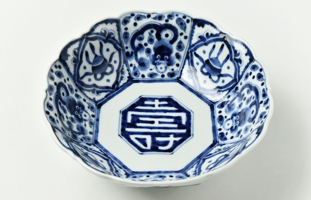 九谷青窯 144A 色絵水玉輪花鉢 ｜ 暮らしのうつわ花田 和食器 通販