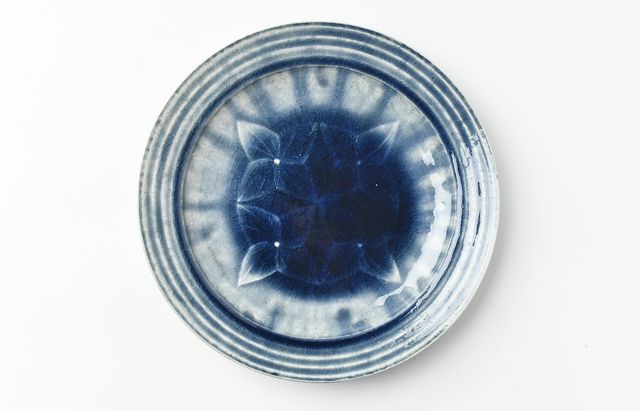 雪ノ浦裕一 3 藍釉紫陽花文大皿 ｜ 暮らしのうつわ花田 和食器 通販