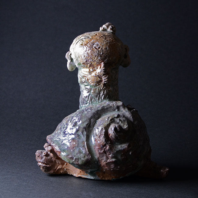 共箱付】伊賀阿修羅像花器（KAA-045） 作家「新歓嗣」