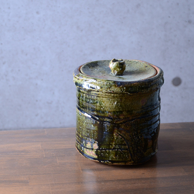 和食器 大和織部水指（共箱付） 作家「金本卓也」