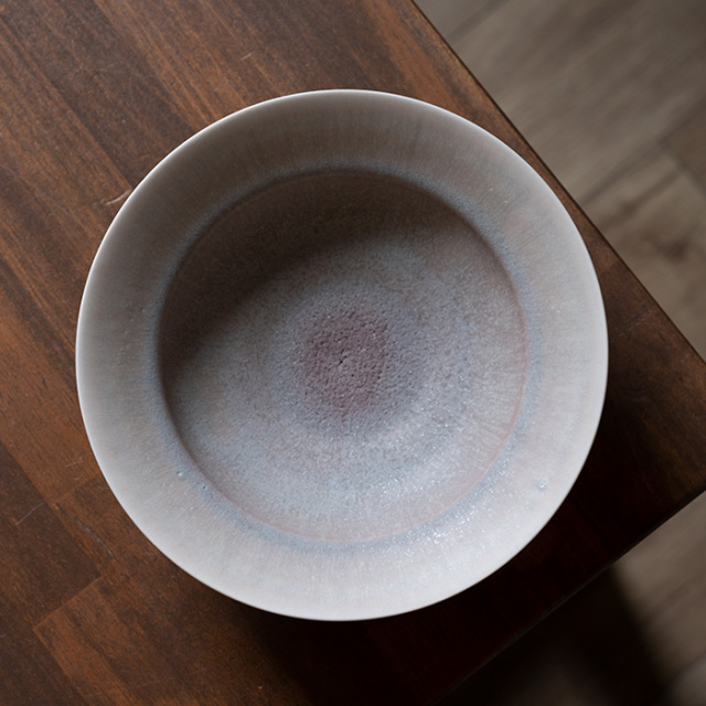 煌彩磁リム鉢（大）・灰（YN-054） 作家「永草陽平」