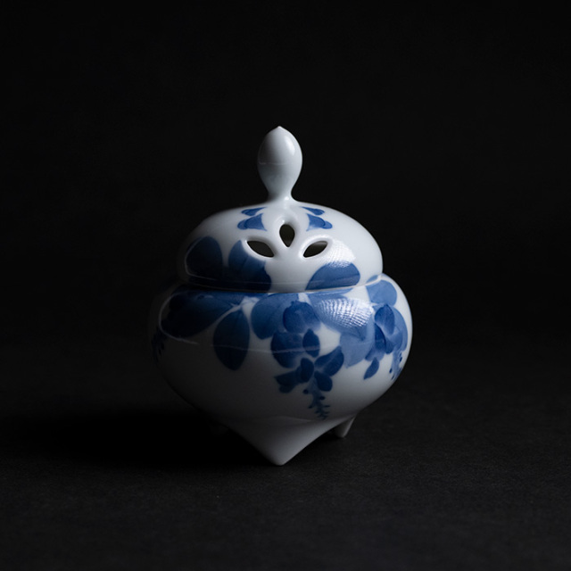 茶道具 | 染付香炉「萩」(AH-241) 作家「本多亜弥」