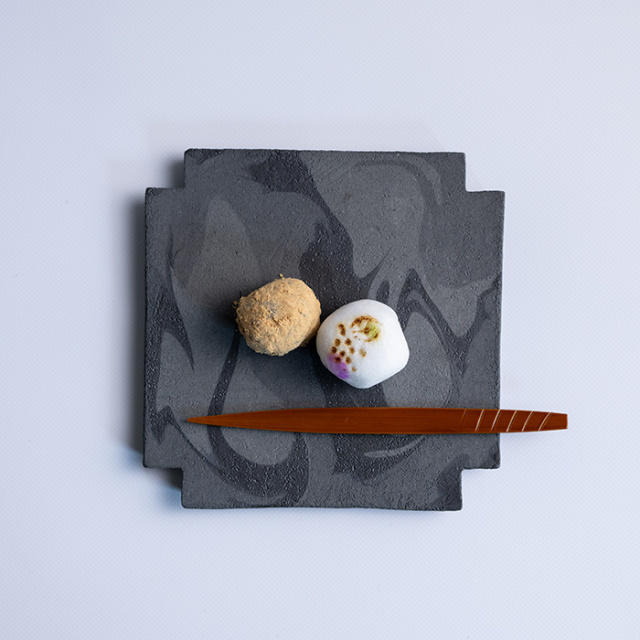 和食器 | 彩墨流十字板皿(S)（JS-727） 作家「瀬津純司」
