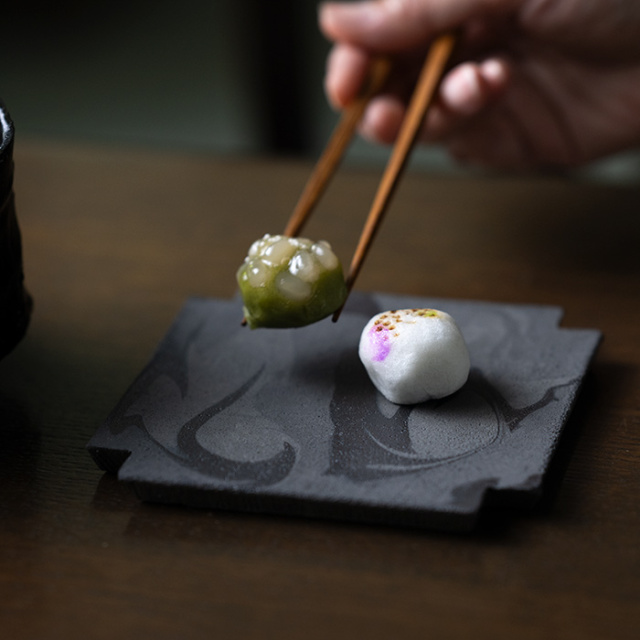 和食器 | 彩墨流十字板皿(S)（JS-727） 作家「瀬津純司」