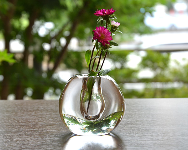 ガラス花器 Glass Art Vase(ぺタ） 作家「原光弘」