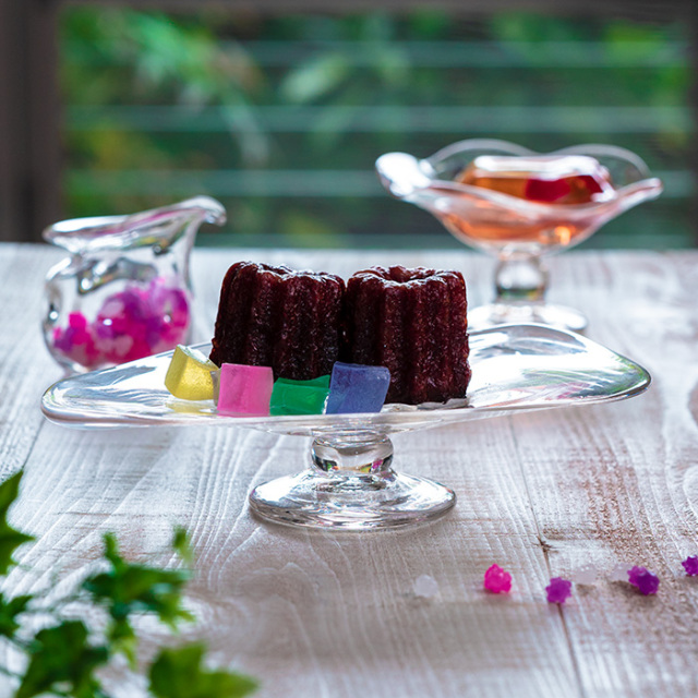 ガラス コンポート皿 作家「原光弘」