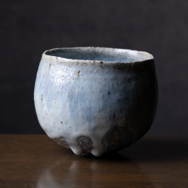 共箱付 | 蛇式唐津旅茶碗 (MS-026) 作家 「清水万佐年」