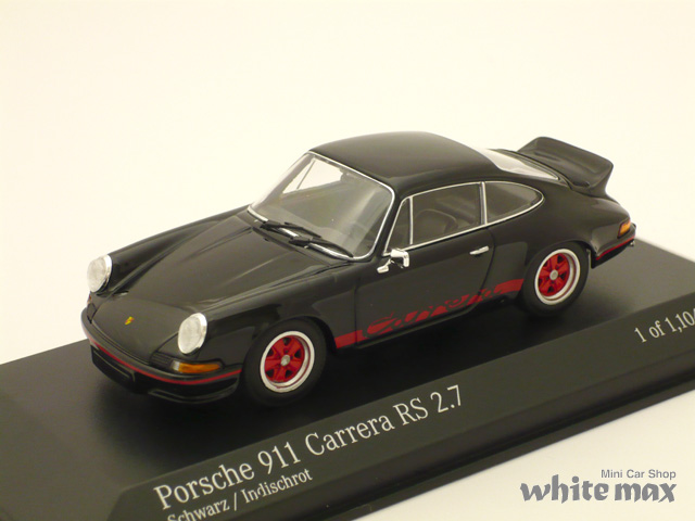 ミニチャンプス 1/43 ポルシェ 911 カレラ RS 2.7 1972 (ブラック/レッド）