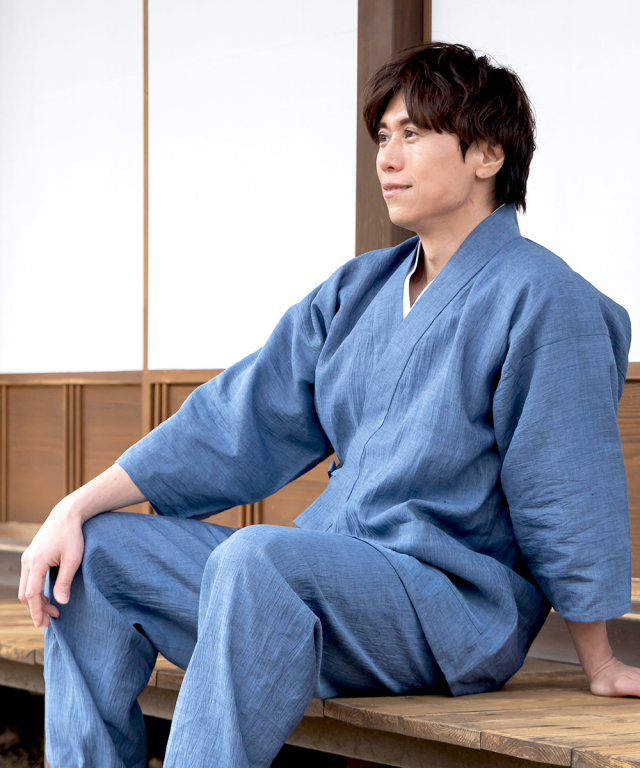 1095 近江ちぢみ本麻作務衣 No.96 中紺 | 作務衣・甚平通販 和粋庵