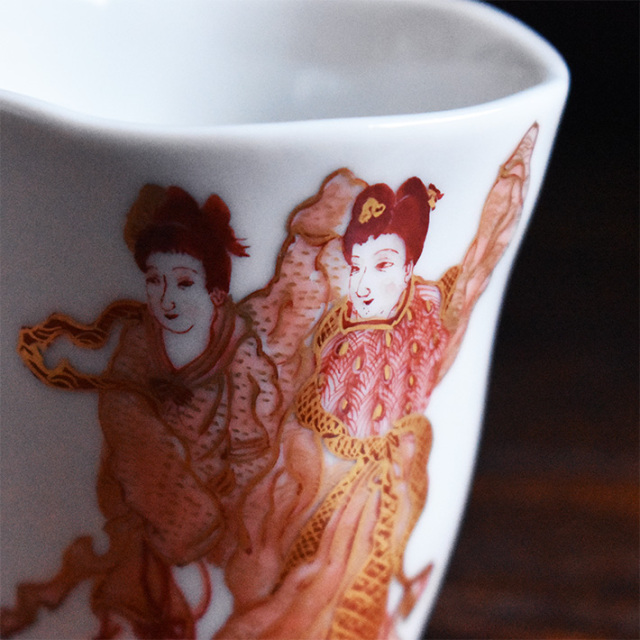 九谷焼 ぐい呑み 美人画【アウトレット】 九谷焼専門店 和座本舗