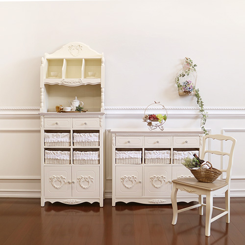 カントリーホワイト 上台(ハッチ) 8引出用｜白家具 ホワイト家具