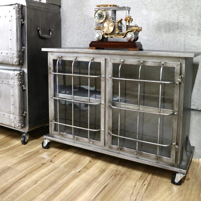 可動式 ワゴン型キャビネット｜男前インテリア家具・アンティーク家具