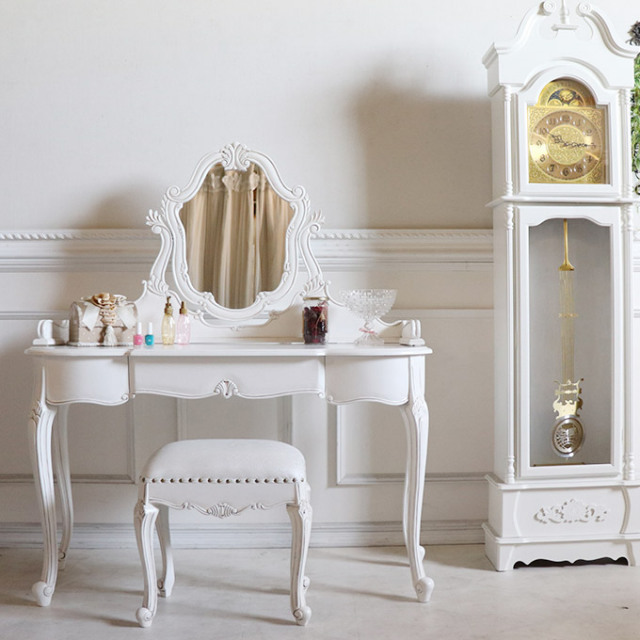 ロココドレッサーセット(スツール付)｜エレガント ホワイト家具