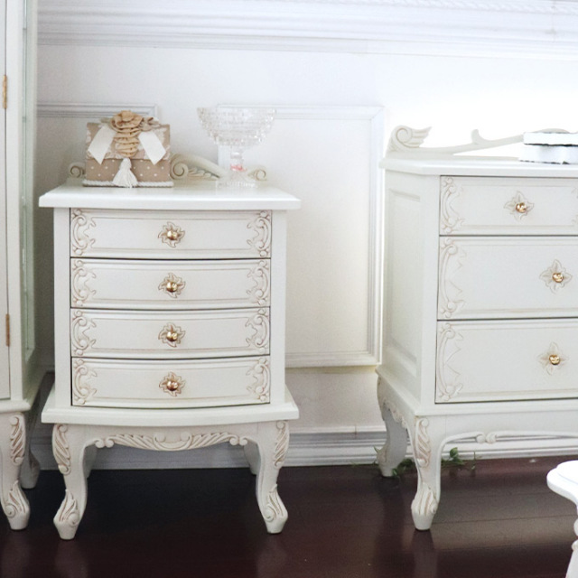 アンティークホワイト ナイトテーブル(ミニチェスト)｜おしゃれ家具
