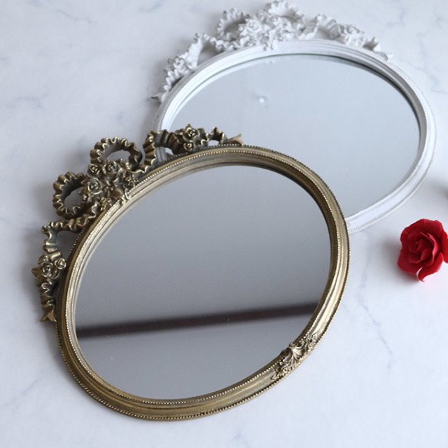 ウォールミラー 壁掛け プリンセスリボン ゴールド｜おしゃれ