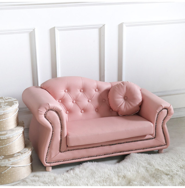 チャイルドソファ 2人掛け ピンク ヨーロピアンクラシック｜おしゃれ