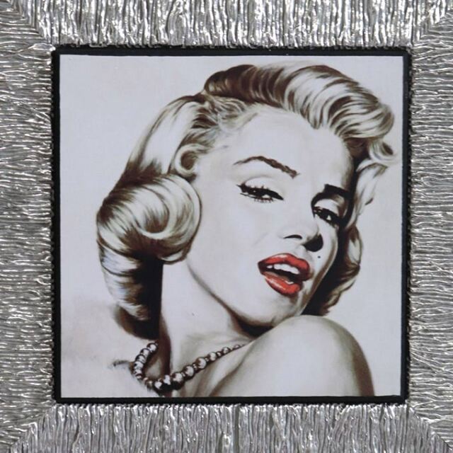 イタリア製 額絵 マリリンモンロー シルバー TypeA ウォールアート