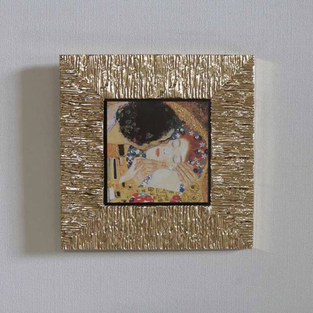 イタリア製 額絵 クリムト 接吻 TypeB ウォールアート｜おしゃれ