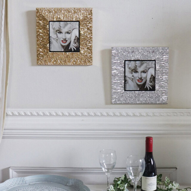 イタリア製 額絵 マリリンモンロー シルバー TypeB ウォールアート