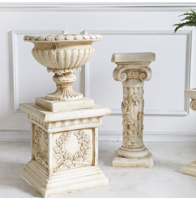 アンティーク調ガーデンコラム リーフ｜おしゃれなガーデニング用品