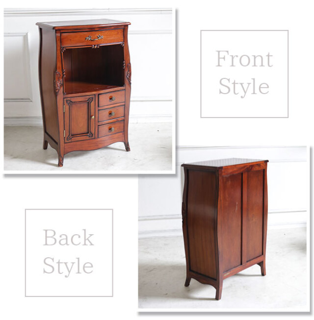 電話台 ファックス台 幅60cm テレフォーノチェスト｜高級マホガニー