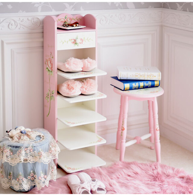 ハンドペイント 薔薇のスリッパスタンド フレンチピンク｜姫系ローズ