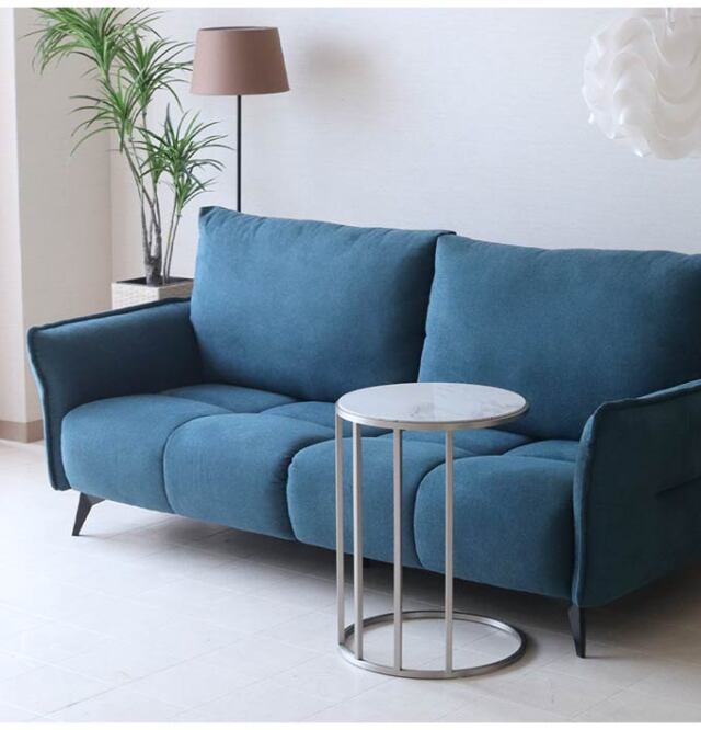 サイドテーブル ラウンド Φ45cm 大理石柄 HOBANG｜モダン家具