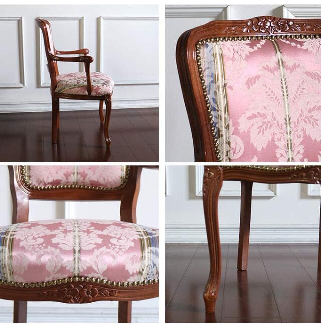 イタリア製 アームチェア クラシックピンク｜おしゃれ家具通販 Y-KAGU