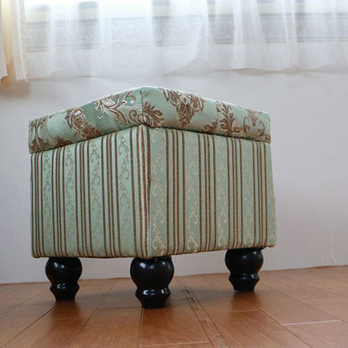 スツール：ロココクラシックスツール スクエア (グリーン)｜姫系ソファ