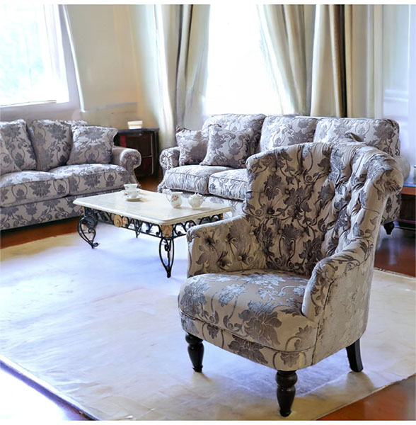 輸入家具 ハイバック パーソナルソファ 一人掛け シルバーグレー