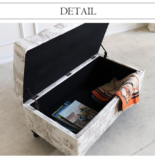 ジェニファーテイラー 収納付きベンチ Toile de Jouy｜おしゃれ