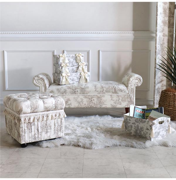 ジェニファーテイラー ロールアームベンチ Toile de Jouy｜おしゃれ