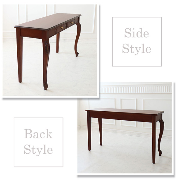 デスク 机 パソコンデスク 輸入家具 アンティーク調 木製 猫脚 パルマ